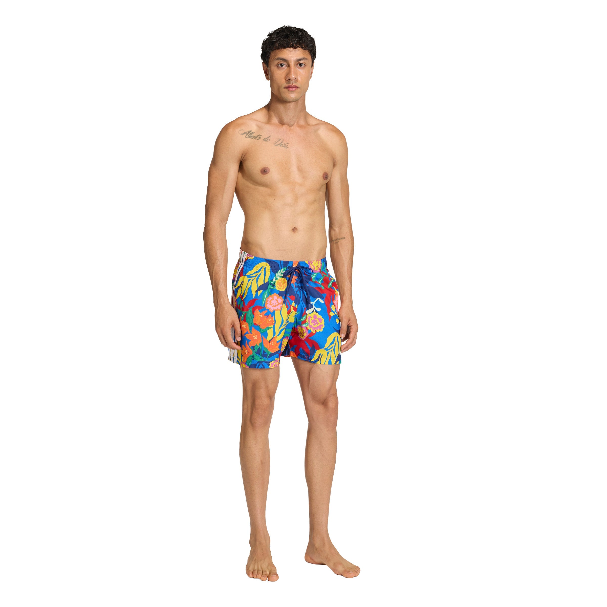 adidas Men's Mexicana Florals 3 Stripes Swim Shorts 5 Inch
