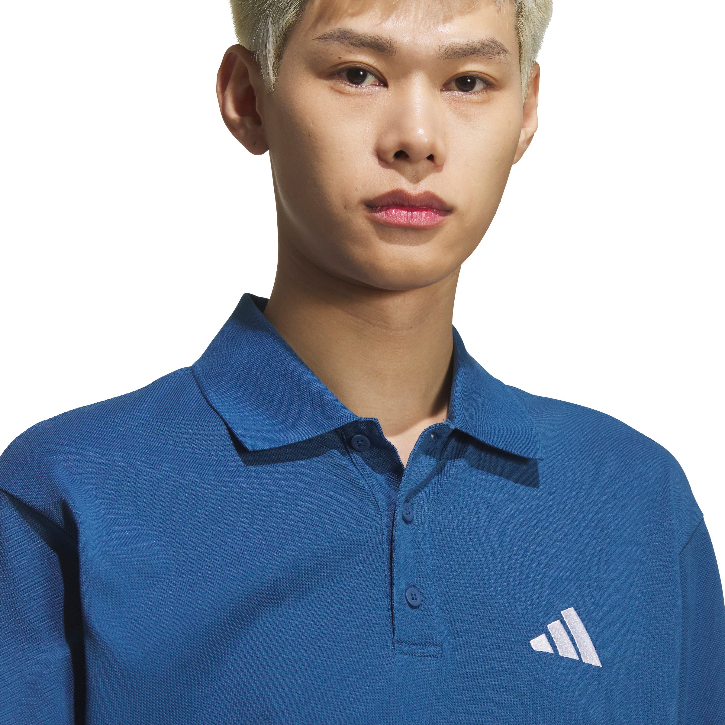 adidas Men's Essentials Plus Loose Fit Small Logo Short Sleeve Polo Shirt