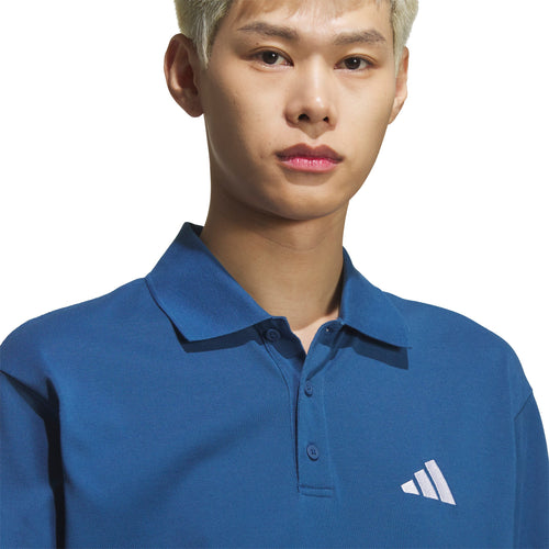adidas Men's Essentials Plus Loose Fit Small Logo Short Sleeve Polo Shirt