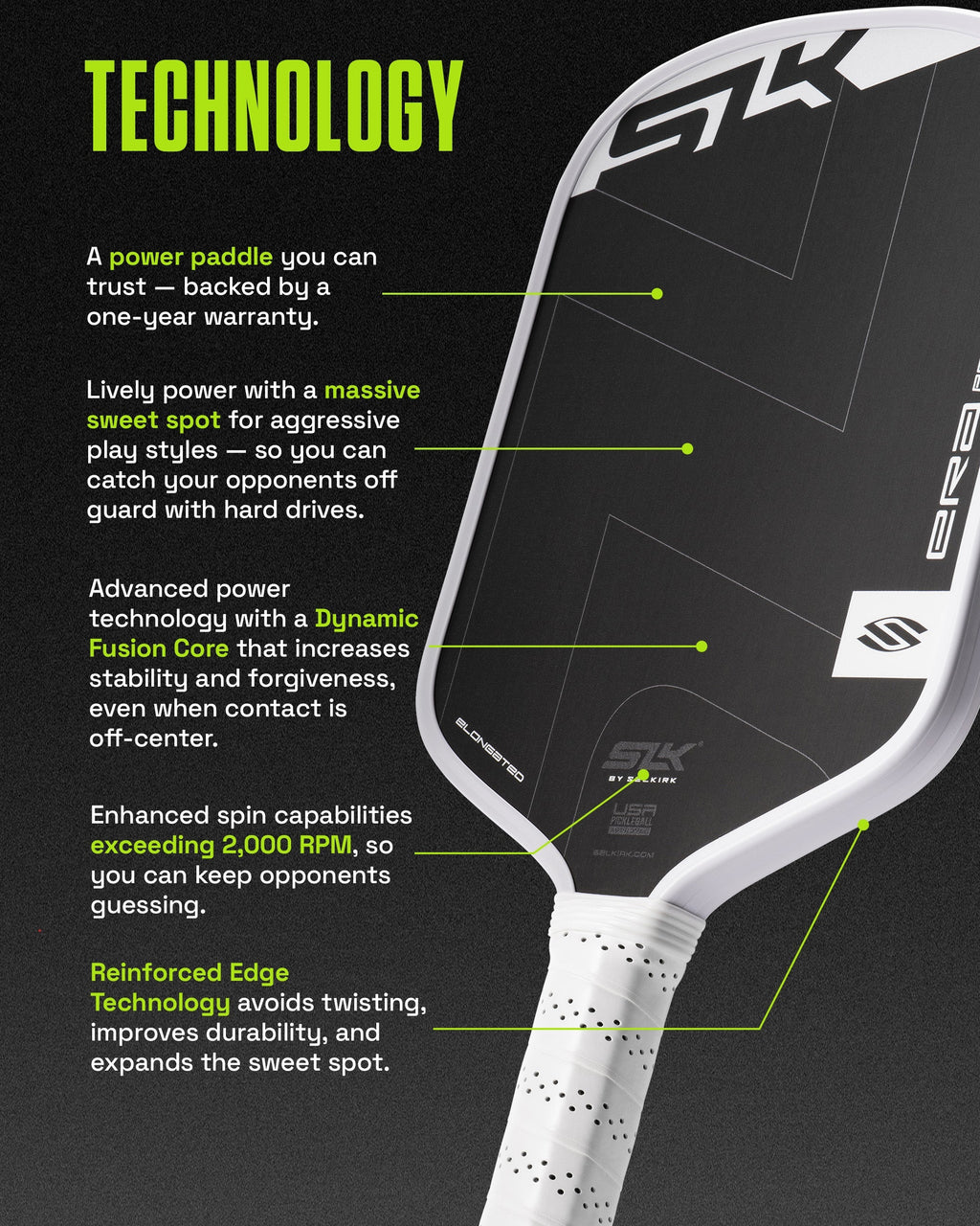 SLK ERA Power - Elongated Pickleball Paddle